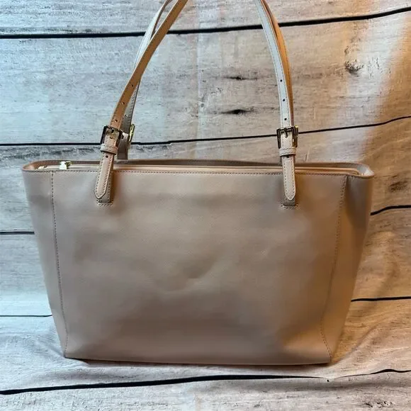 Tory Burch Women's Light Beige Leather Tote Bag Casual Saffaino Blush beautiful - Picture 2 of 14